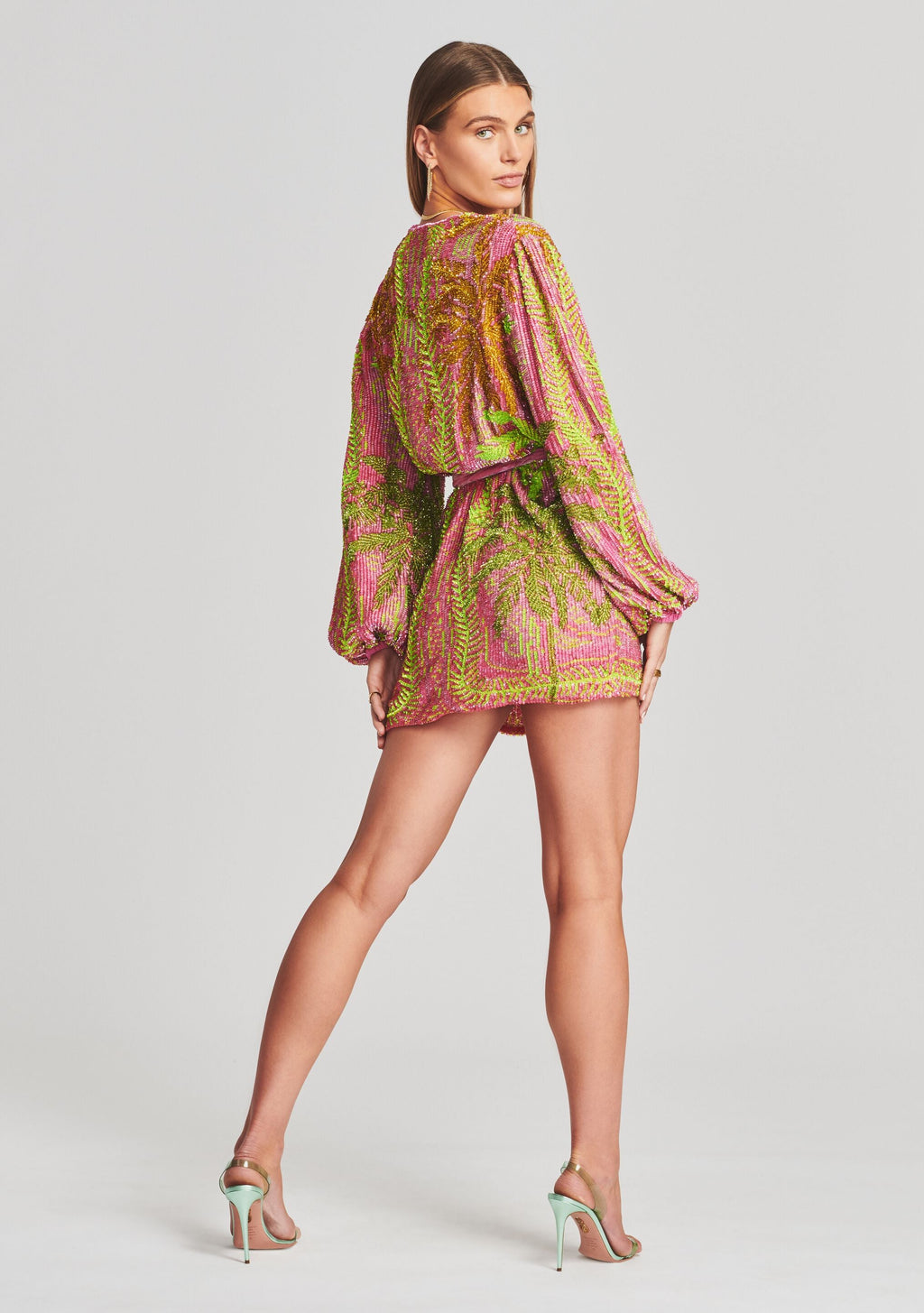 Gabrielle Sequin Palm Robe