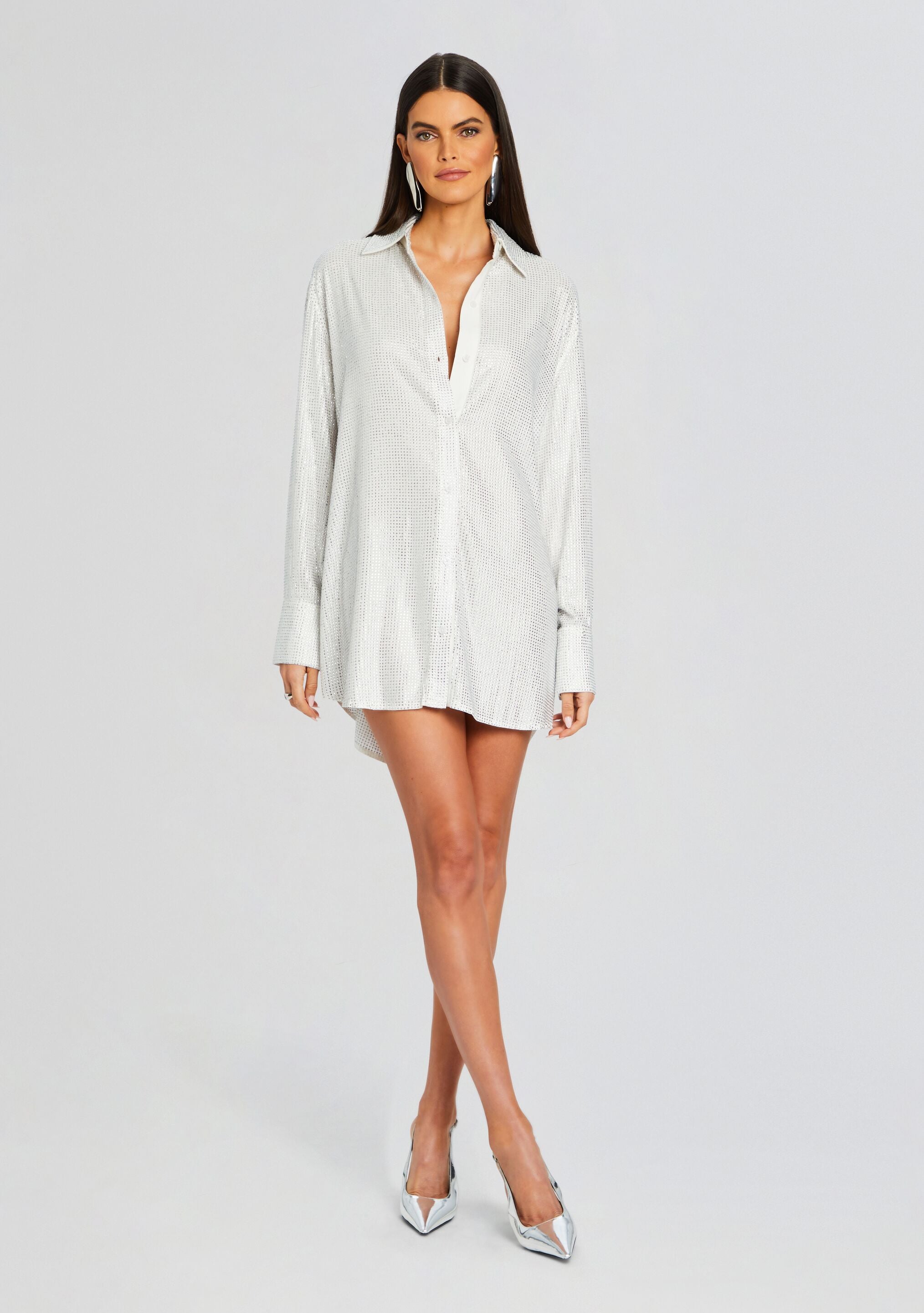 Maddox Embellished Shirt Dress