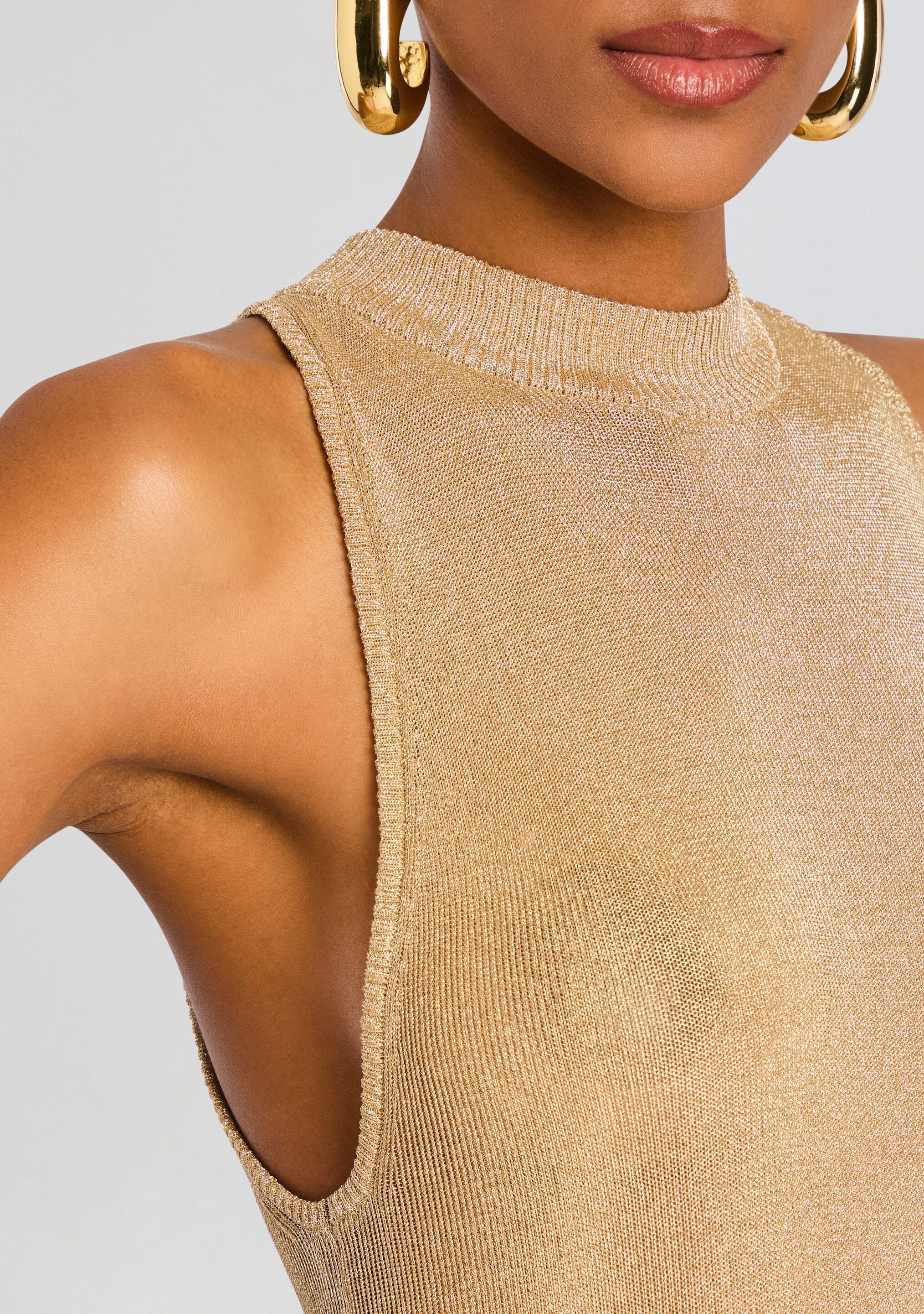 Henne Metallic Knit Maxi Dress