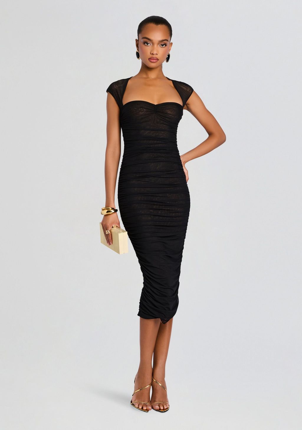 Kylie Mesh Midi Dress